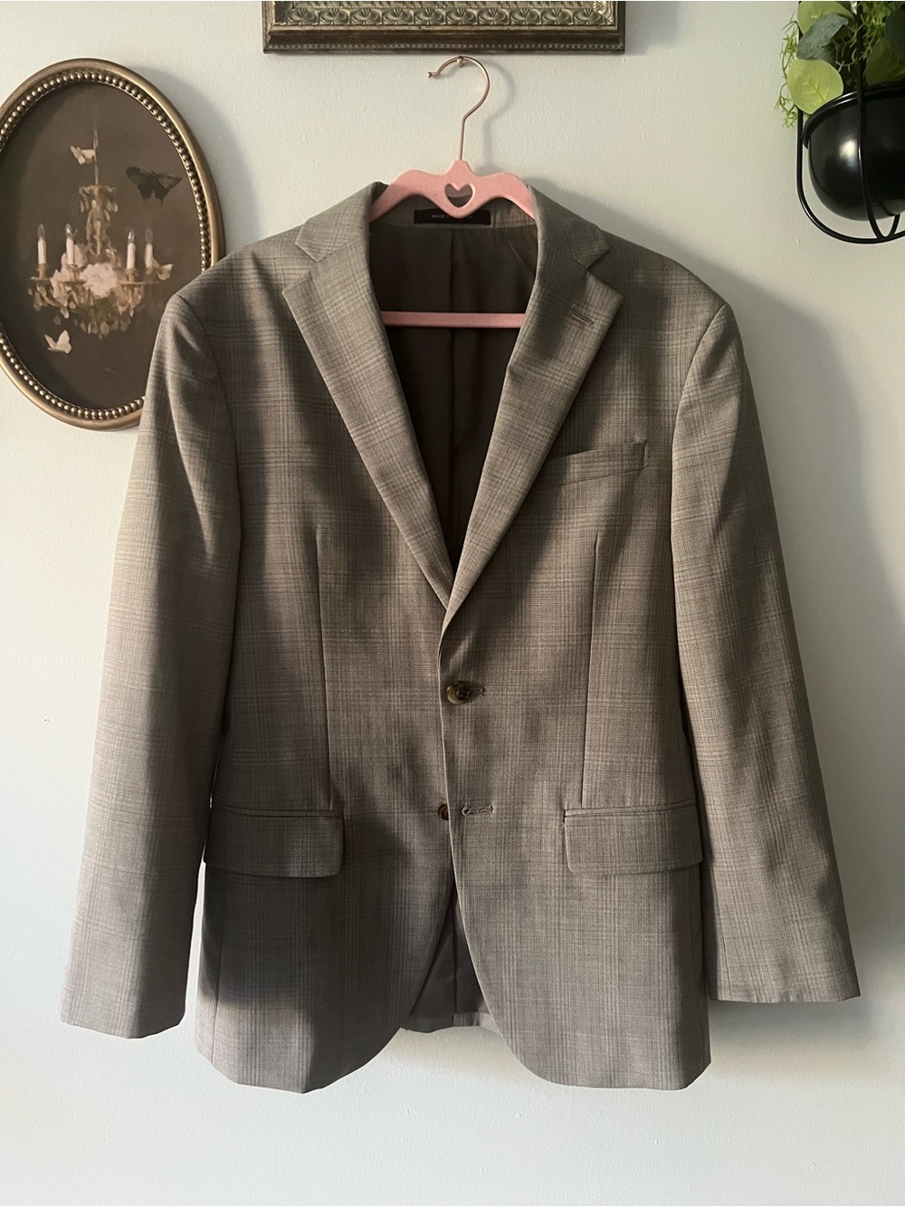 Kenneth Cole Gray Plaid Sport Coat Blazer